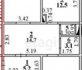 2-комн, 76кв м, этаж 5/18 ул Свиридова И.В., 20 3