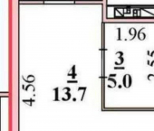 1-комн, 27кв м, этаж 12/18 Елецкое шоссе, 7