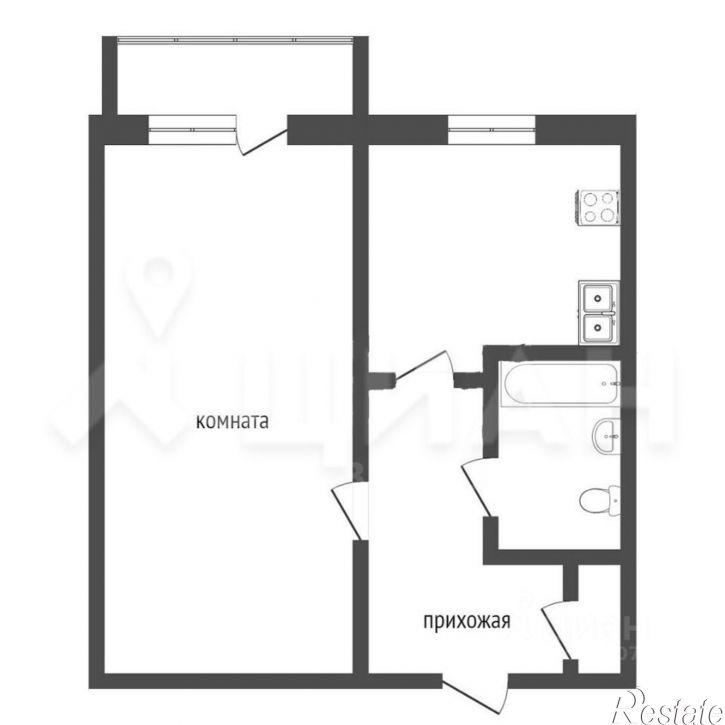 1-комн квартира ул Московская, 28,  д. 28