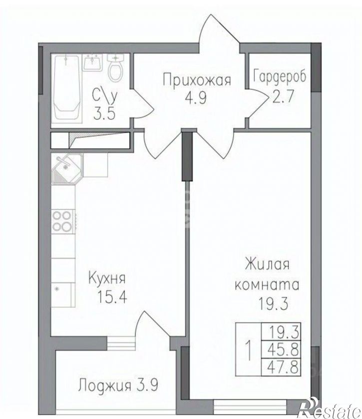 1-комн квартира Липецк г., Правобережный