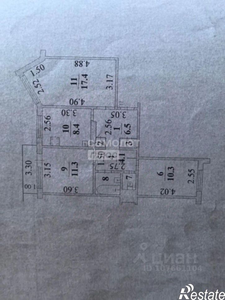 3-комн квартира Липецк г., Октябрьский, 15-й мкр., д.35